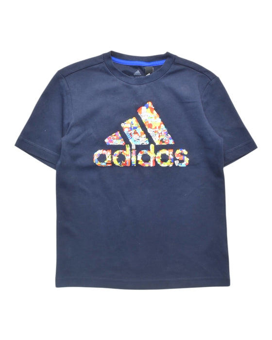 A Navy Short Sleeve T Shirts from Adidas in size 9Y for boy. (Front View)