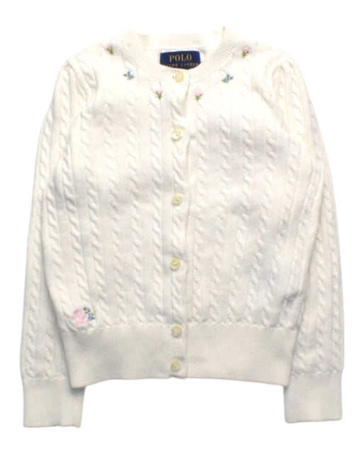 A White Cardigans from Polo Ralph Lauren in size 4T for girl. (Front View)