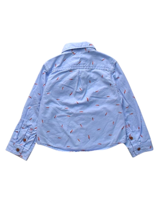 A Blue Long Sleeve Shirts from Gingersnaps in size 3-6M for boy. (Back View)