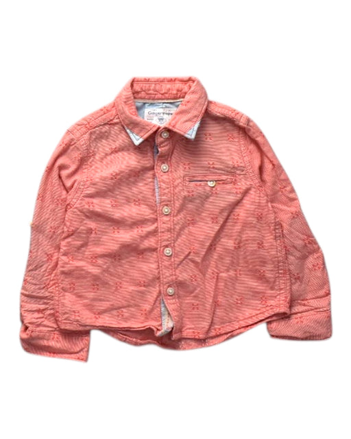 A Peach Long Sleeve Shirts from Gingersnaps in size 3-6M for boy. (Front View)