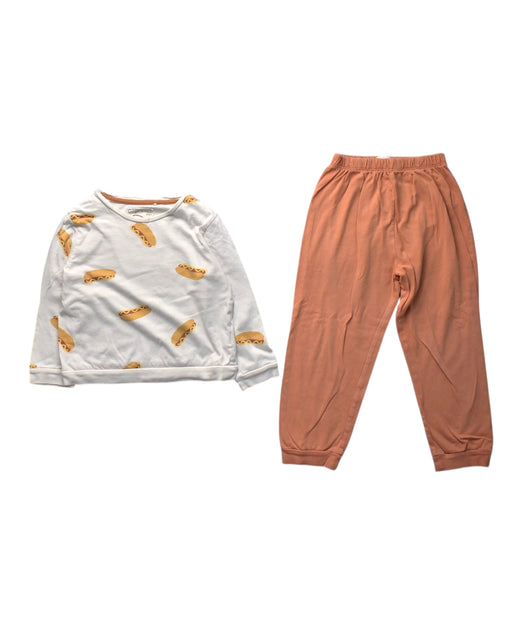 A White Pyjama Sets from Gingersnaps in size 4T for boy. (Front View)