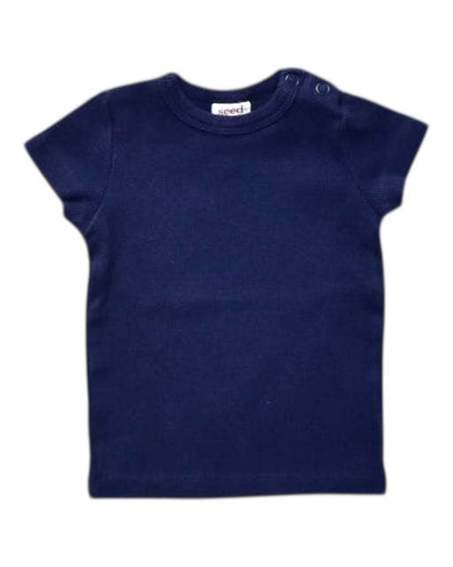 A Navy Short Sleeve T Shirts from Seed in size 0-3M for girl. (Front View)