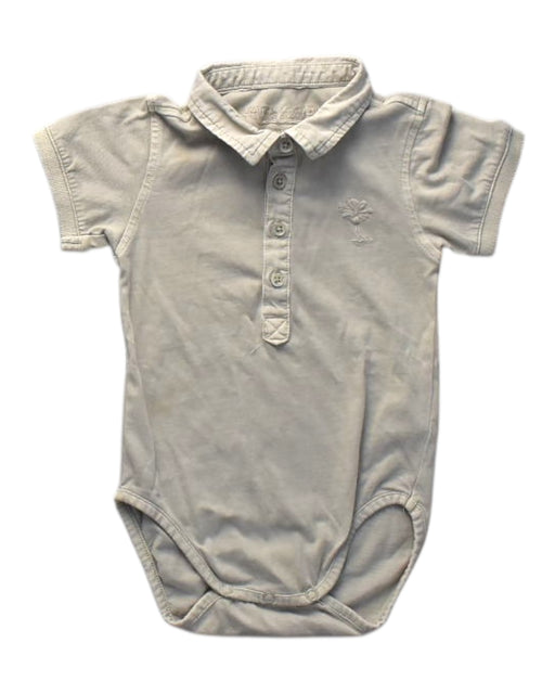 A Beige Short Sleeve Bodysuits from Chateau de Sable in size 12-18M for boy. (Front View)