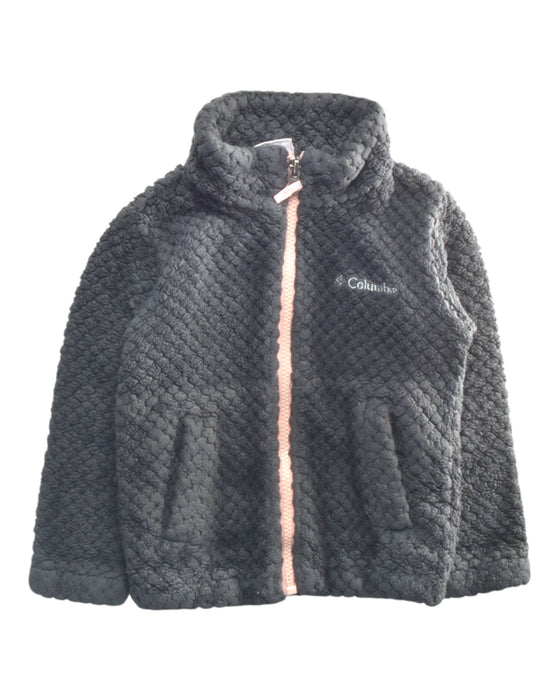 A Grey Zippered Sweatshirts from Columbia in size 3T for girl. (Front View)