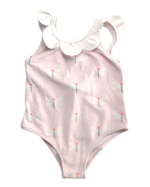 A Pink Swimsuits from Jacadi in size 12-18M for girl. (Front View)