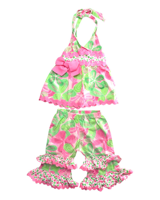 A Multicolour Pants Sets from Mudpie in size 6-12M for girl. (Front View)