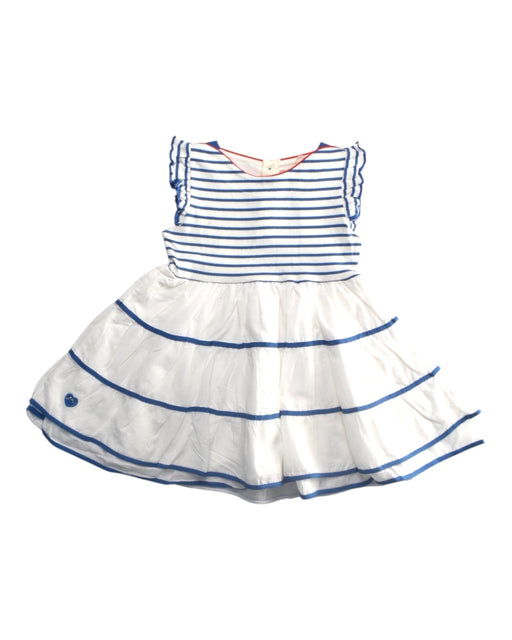 A Blue Sleeveless Dresses from Chateau de Sable in size 12-18M for girl. (Front View)