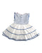 A Blue Sleeveless Dresses from Chateau de Sable in size 12-18M for girl. (Back View)