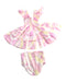 A Multicolour Dress Sets from Hill House in size 6-12M for girl. (Back View)