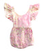 A Pink Sleeveless Rompers from Elizabeth Little in size 6-12M for girl. (Front View)
