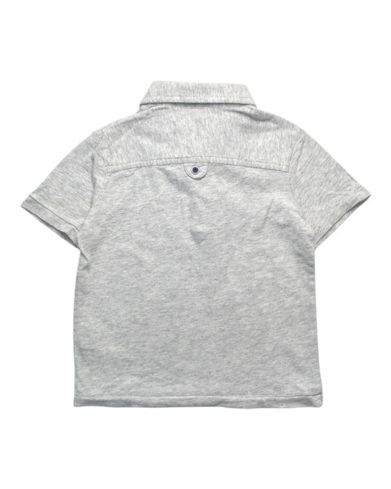 A Grey Short Sleeve Polos from Gingersnaps in size 2T for boy. (Back View)