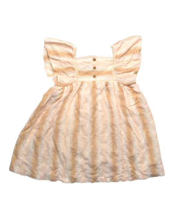 A Beige Sleeveless Dresses from Buho in size 3T for girl. (Front View)