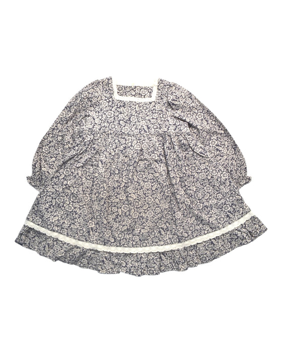 A Blue Long Sleeve Dresses from Little Cotton Clothes in size 2T for girl. (Back View)
