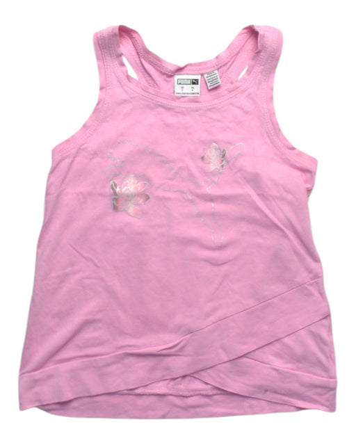 A Pink Sleeveless Tops from Puma in size 4T for girl. (Front View)