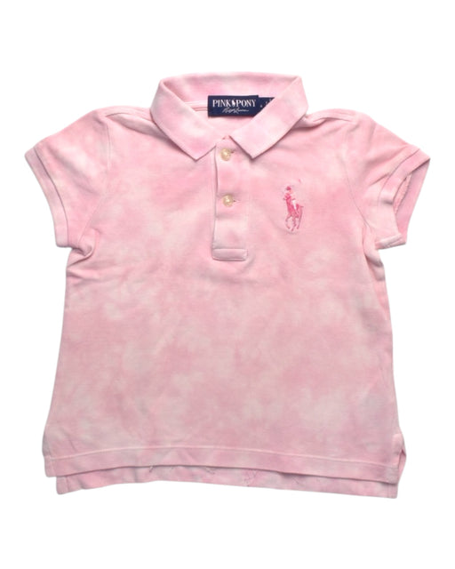 A Pink Short Sleeve Polos from Polo Ralph Lauren in size 4T for girl. (Front View)