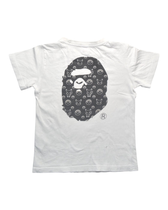 A White Short Sleeve T Shirts from Bape by A Bathing Ape in size 2T for boy. (Back View)