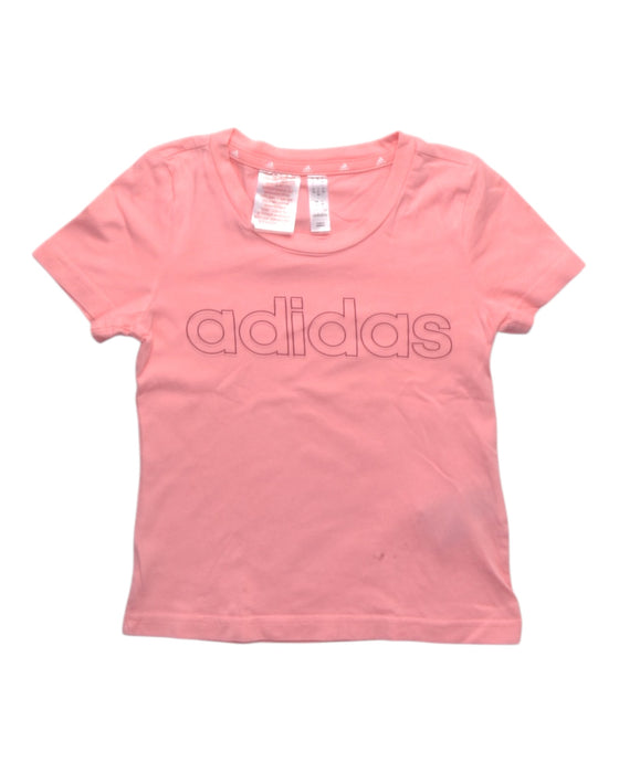 A Pink Short Sleeve T Shirts from Adidas in size 5T for girl. (Front View)