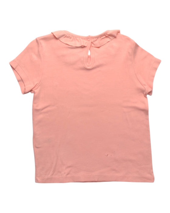 A Pink Short Sleeve Tops from Petit Bateau in size 6T for girl. (Back View)