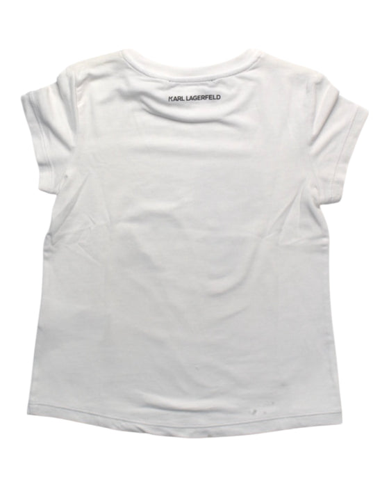 A White Short Sleeve T Shirts from Karl Lagerfeld in size 5T for girl. (Back View)