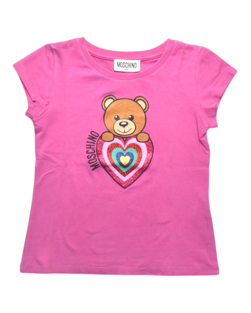 A Multicolour Short Sleeve T Shirts from Moschino in size 5T for girl. (Front View)