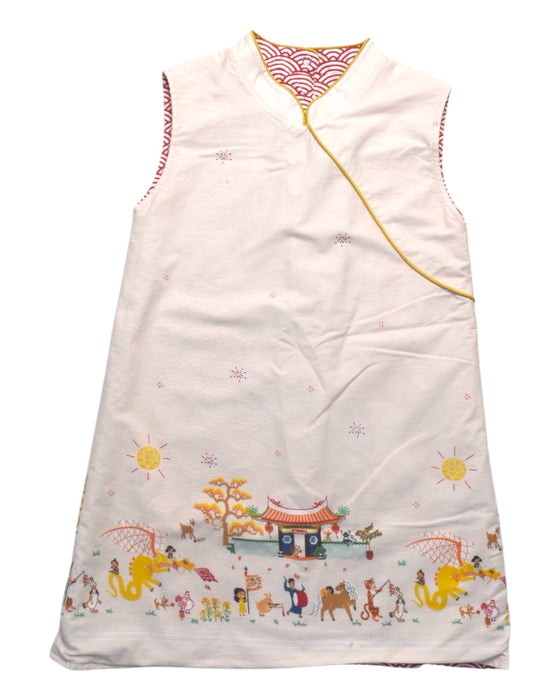 A Multicolour Sleeveless Dresses from Maison Q in size 5T for girl. (Front View)
