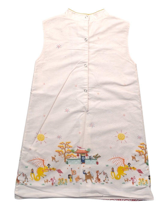 A Multicolour Sleeveless Dresses from Maison Q in size 5T for girl. (Back View)