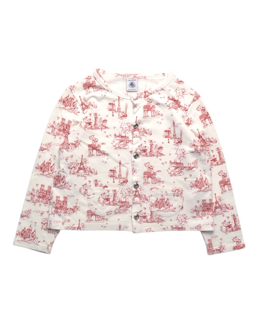 A Red Long Sleeve Tops from Petit Bateau in size 4T for girl. (Front View)