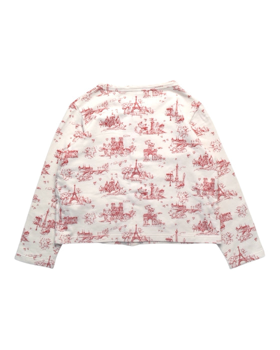 A Red Long Sleeve Tops from Petit Bateau in size 4T for girl. (Back View)