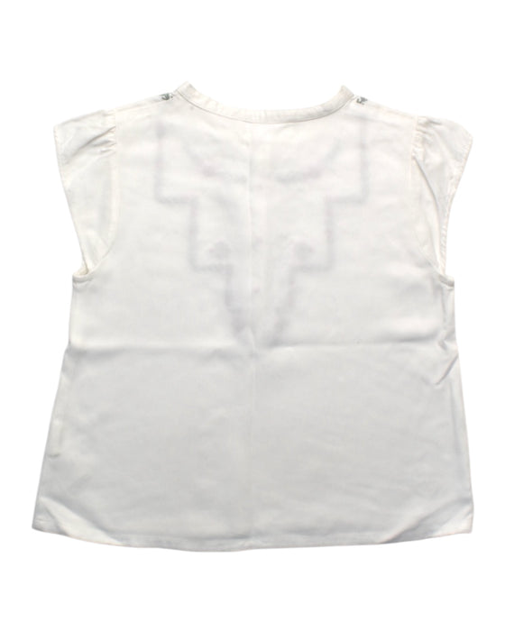 A White Short Sleeve Shirts from Chateau de Sable in size 6T for girl. (Back View)
