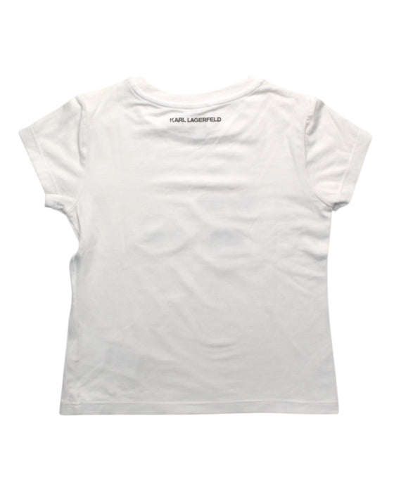 A White Short Sleeve T Shirts from Karl Lagerfeld in size 4T for girl. (Back View)