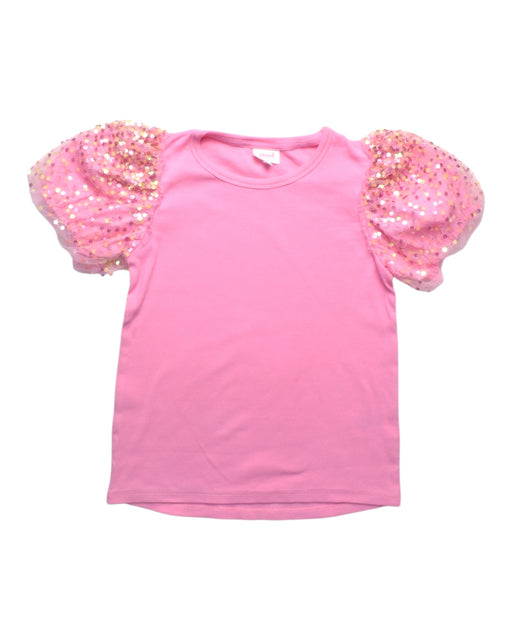 A Pink Short Sleeve Tops from Seed in size 10Y for girl. (Front View)