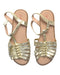 A Gold Sandals from Seed in size 9Y for girl. (Back View)