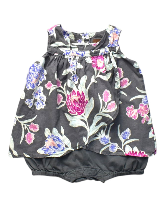 A Multicolour Sleeveless Rompers from Tea in size 6-12M for girl. (Front View)