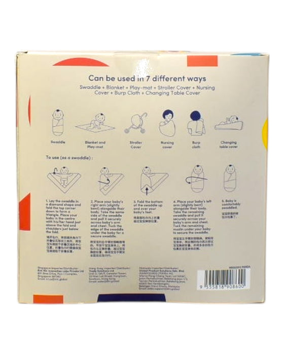 A Multicolour Swaddles from Not Too Big  in size O/S for boy. (Back View)