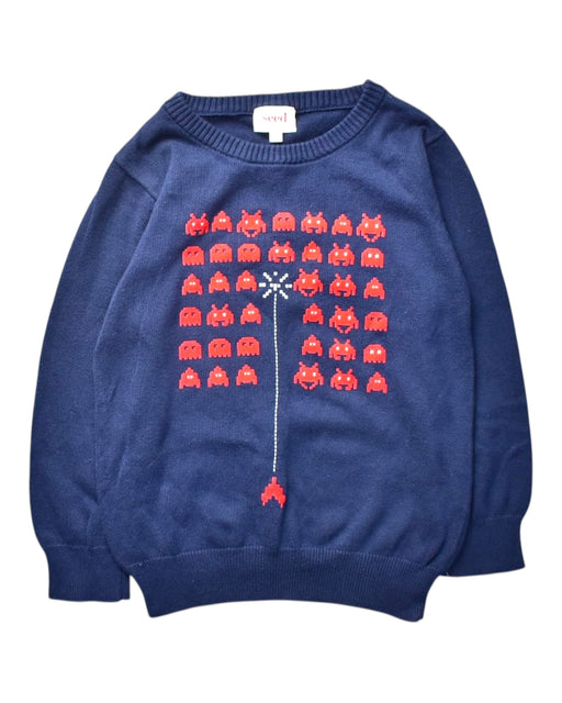 A Navy Crewneck Sweatshirts from Seed in size 3T for boy. (Front View)