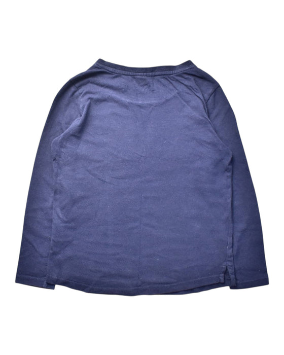A Navy Long Sleeve Tops from Seed in size 5T for boy. (Back View)