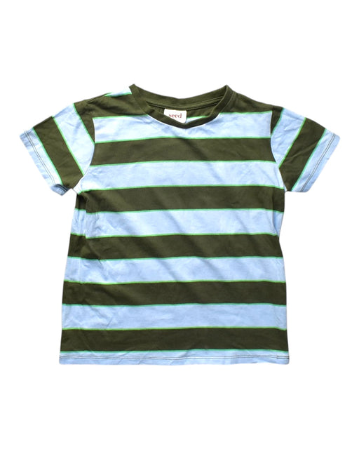 A Blue Short Sleeve T Shirts from Seed in size 6T for boy. (Front View)