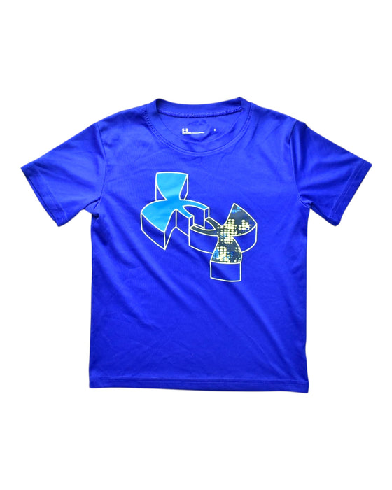A Blue Short Sleeve T Shirts from Under Armour in size 6T for boy. (Front View)