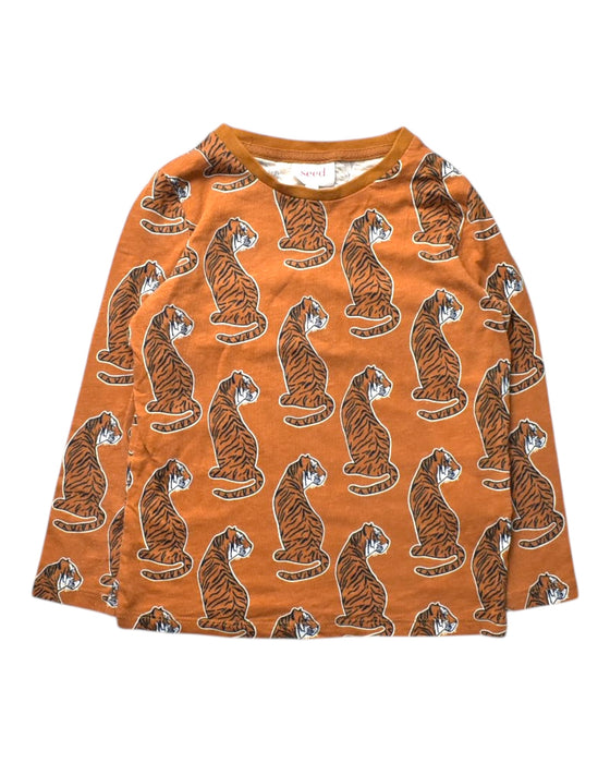 A Multicolour Long Sleeve T Shirts from Seed in size 4T for boy. (Front View)