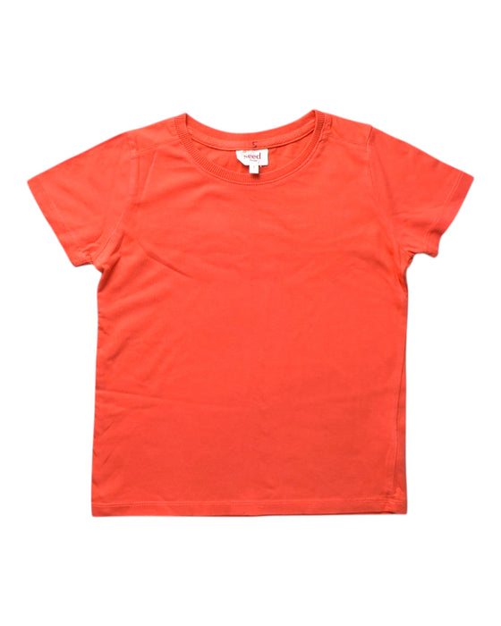 A Orange Short Sleeve T Shirts from Seed in size 5T for girl. (Front View)
