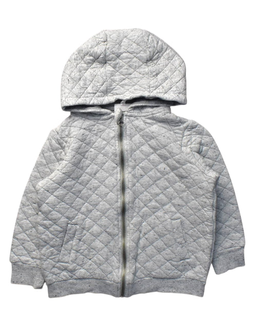 A Grey Puffer/Quilted Jackets from Seed in size 5T for boy. (Front View)