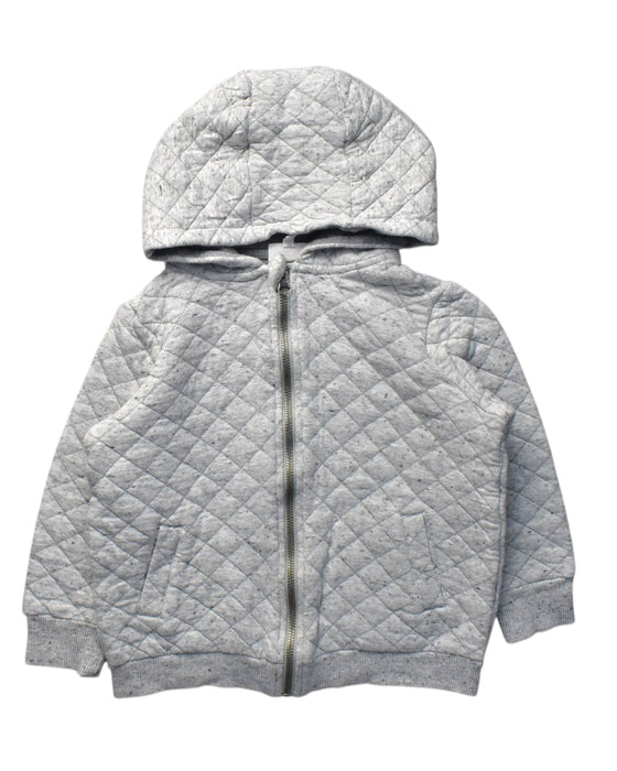 A Grey Puffer/Quilted Jackets from Seed in size 5T for boy. (Front View)