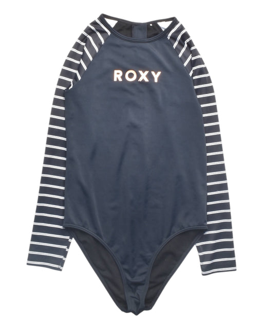 A Navy Rash Guards from Roxy in size 12Y for girl. (Front View)