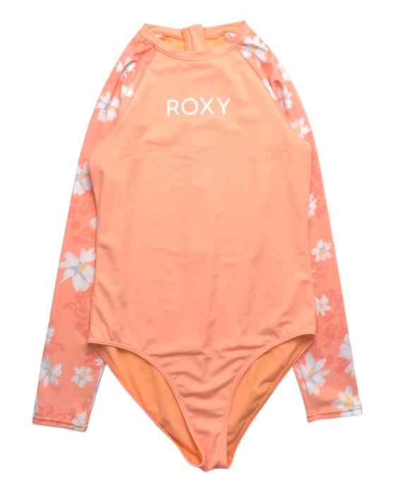 A Peach Rash Guards from Roxy in size 12Y for girl. (Front View)