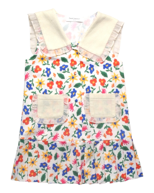 A Multicolour Sleeveless Dresses from Gentle Littlewoman in size 5T for girl. (Front View)