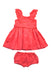 A Red Dress Sets from Chateau de Sable in size 3-6M for girl. (Front View)