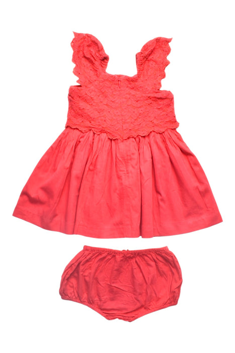 A Red Dress Sets from Chateau de Sable in size 3-6M for girl. (Back View)