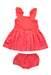 A Red Dress Sets from Chateau de Sable in size 3-6M for girl. (Back View)