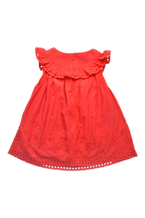 A Red Sleeveless Dresses from Mayoral in size 6-12M for girl. (Back View)