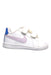 A White Sneakers from Nike in size 6-12M for girl. (Front View)